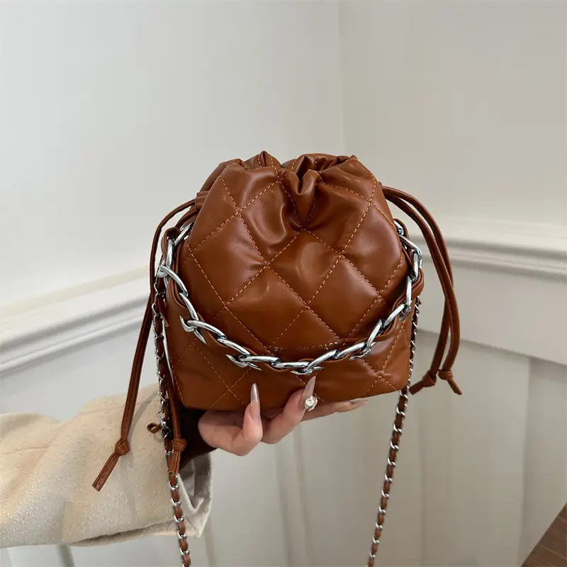 Black Quilted Chain Mini Shoulder Bag for Women - Image 6