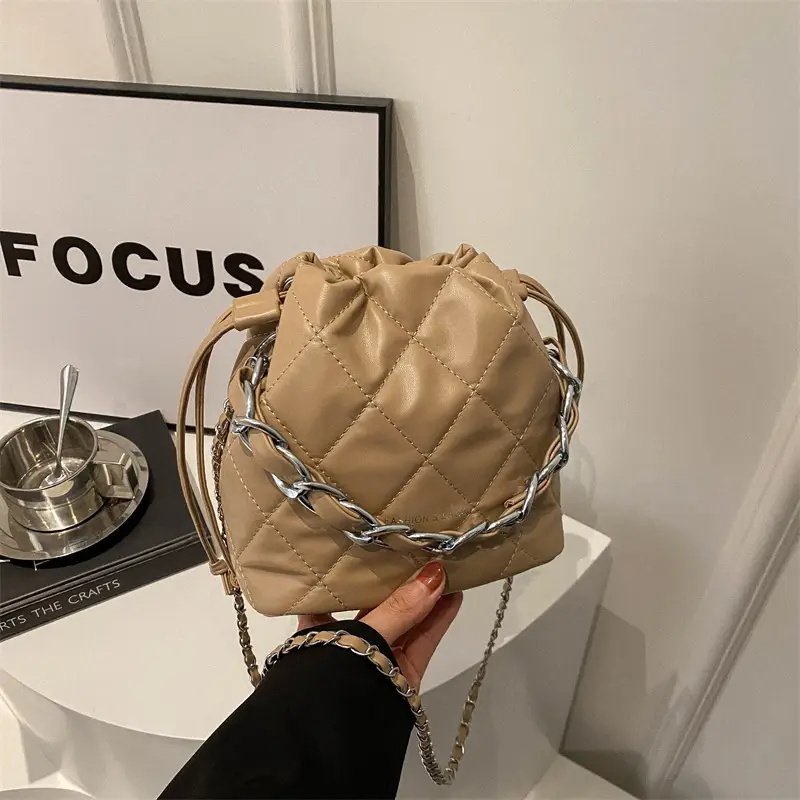 Black Quilted Chain Mini Shoulder Bag for Women - Image 8