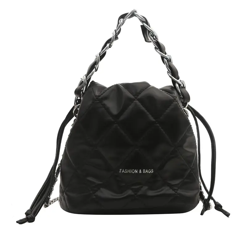 Black Quilted Chain Mini Shoulder Bag for Women - Image 9