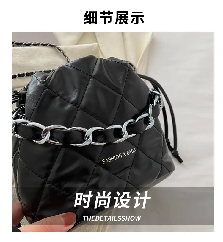 Black Quilted Chain Mini Shoulder Bag for Women — feature 2