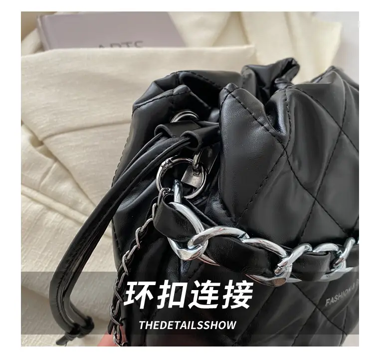 Black Quilted Chain Mini Shoulder Bag for Women — feature 3