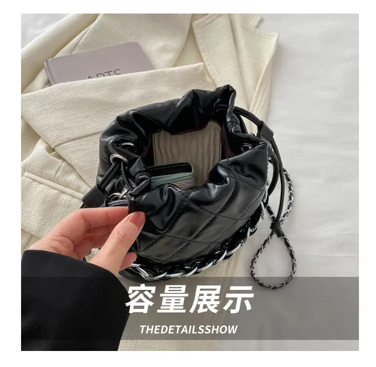 Black Quilted Chain Mini Shoulder Bag for Women — feature 6