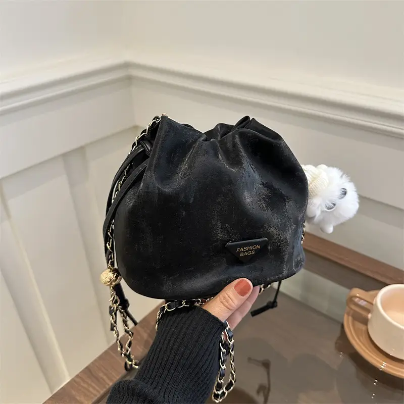 Pink Drawstring Shoulder Bag for Women 2024 Spring - Image 12