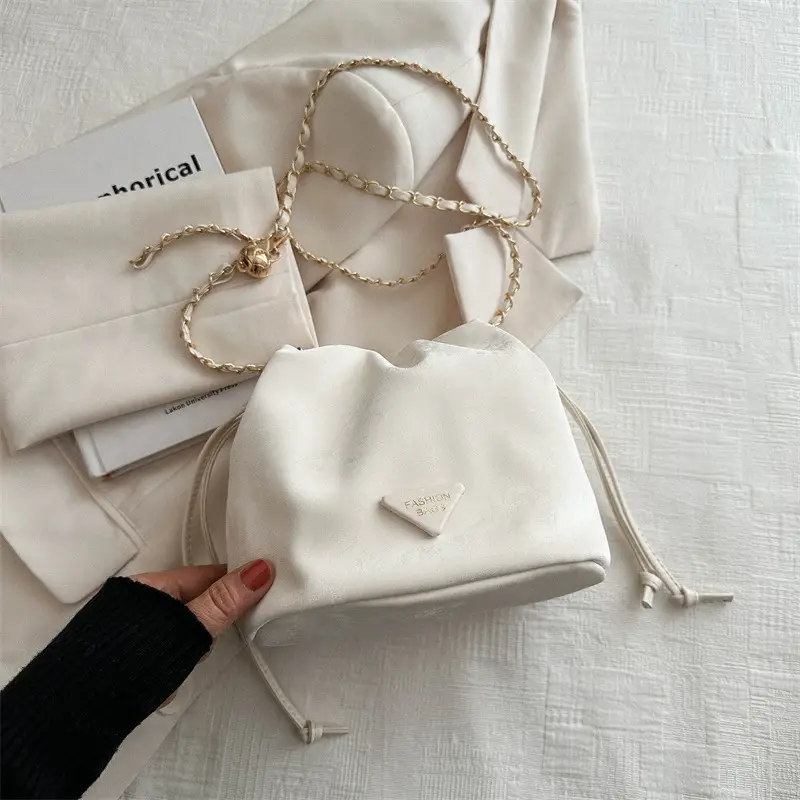 Pink Drawstring Shoulder Bag for Women 2024 Spring - Image 2
