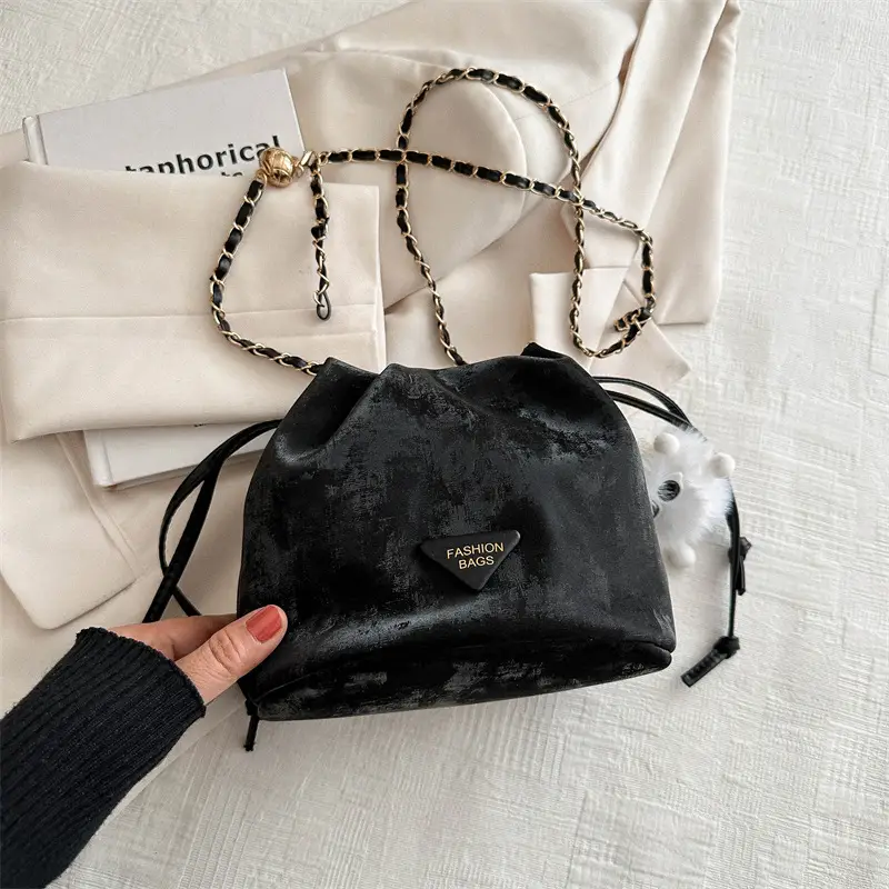 Pink Drawstring Shoulder Bag for Women 2024 Spring - Image 5