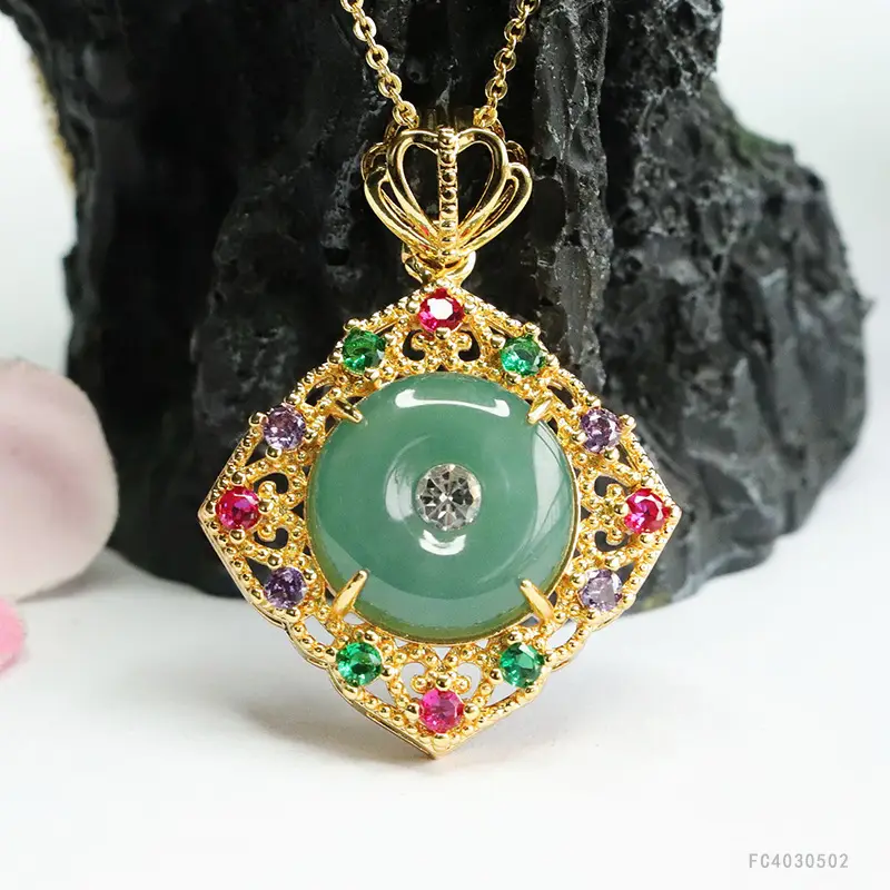 Guan Yu Jade Pendant Necklace with Safety Buckle Design - Image 5