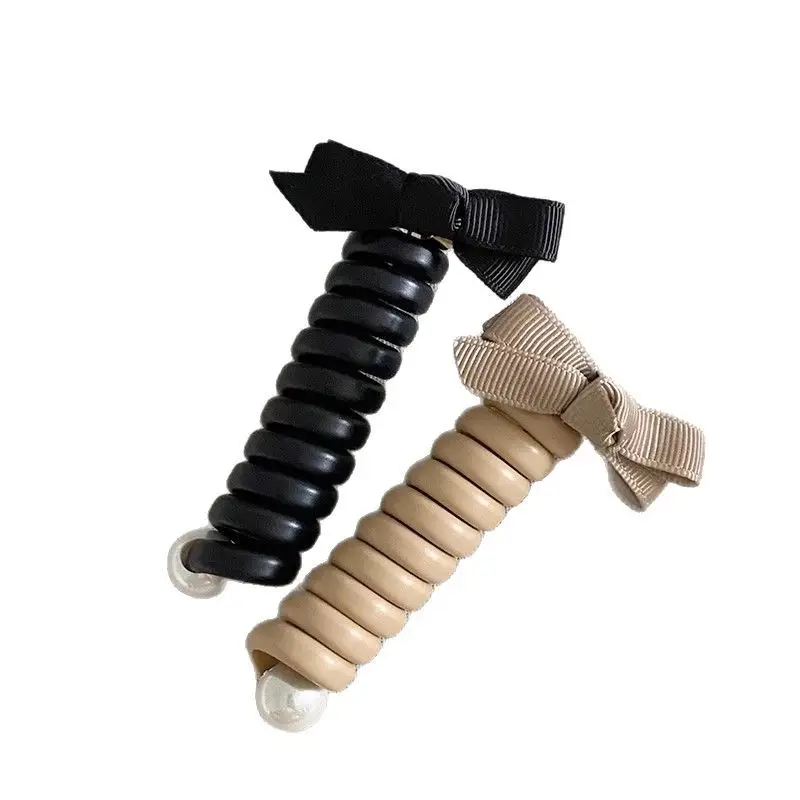 Elegant Brown Bow Hair Rope for High Ponytail - Image 12