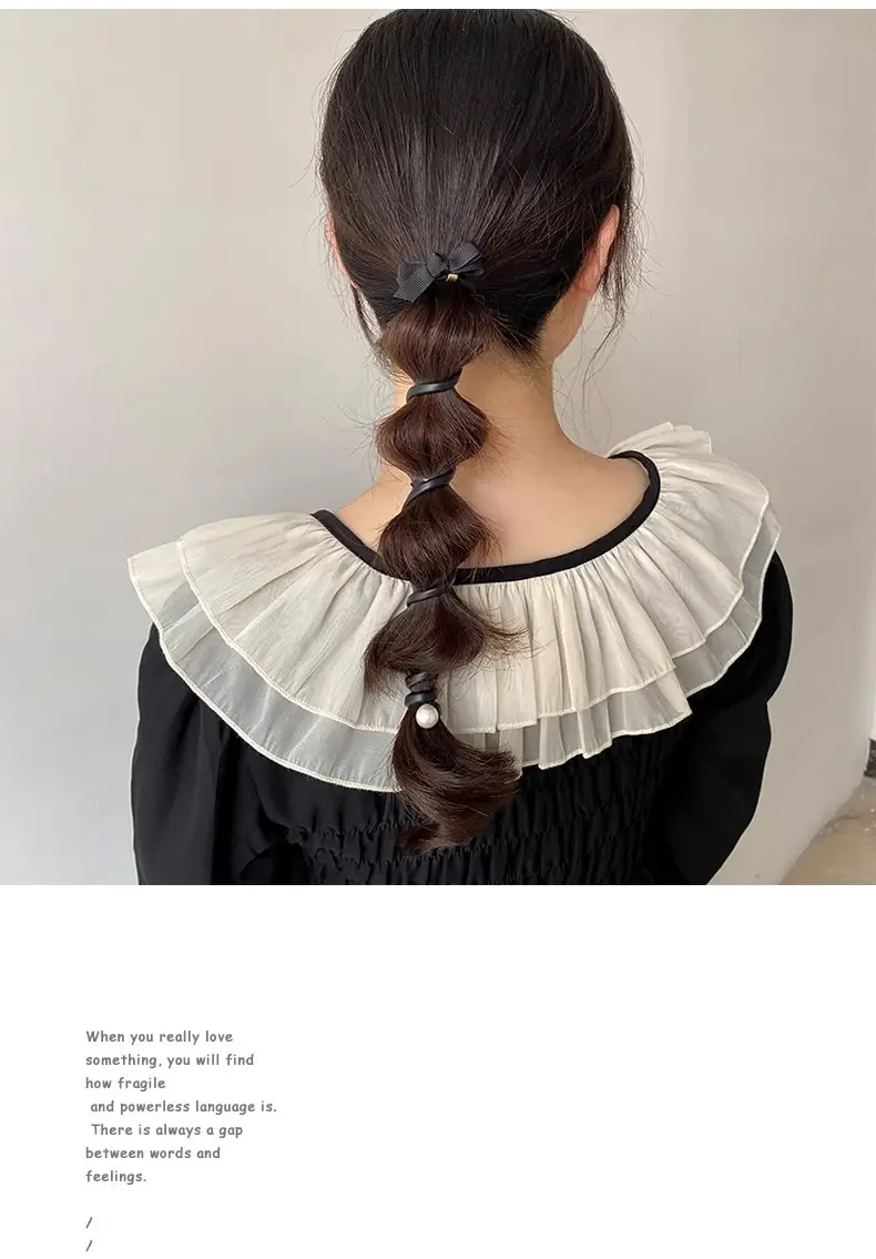 Elegant Brown Bow Hair Rope for High Ponytail — feature 5