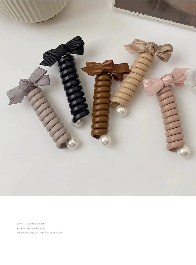 Elegant Brown Bow Hair Rope for High Ponytail — feature 7
