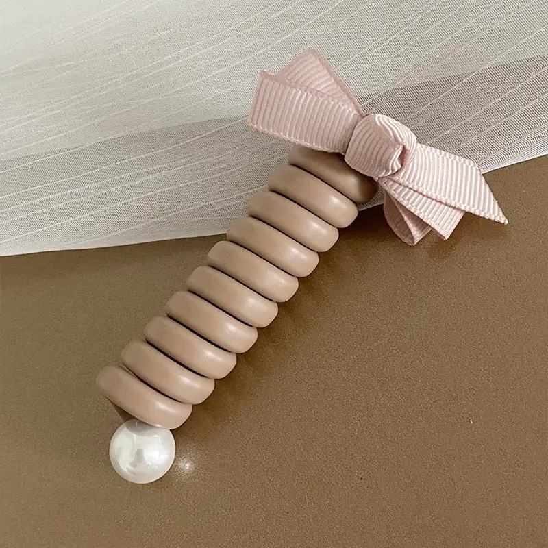 Elegant Brown Bow Hair Rope for High Ponytail - Image 5