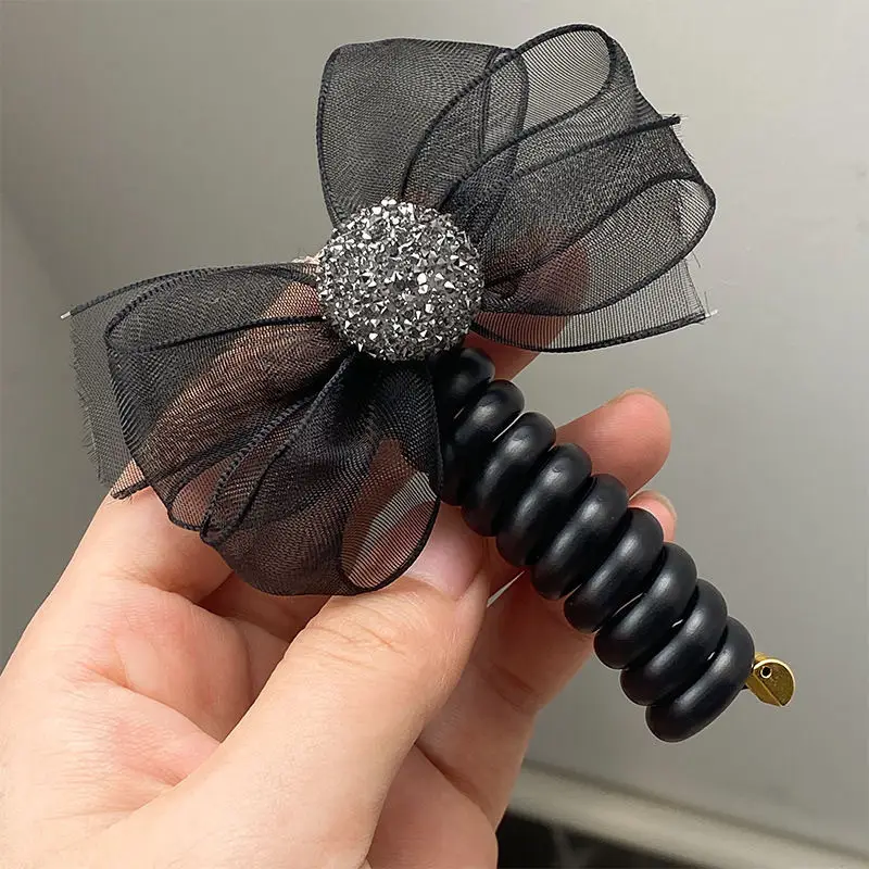Elegant Brown Bow Hair Rope for High Ponytail - Image 6