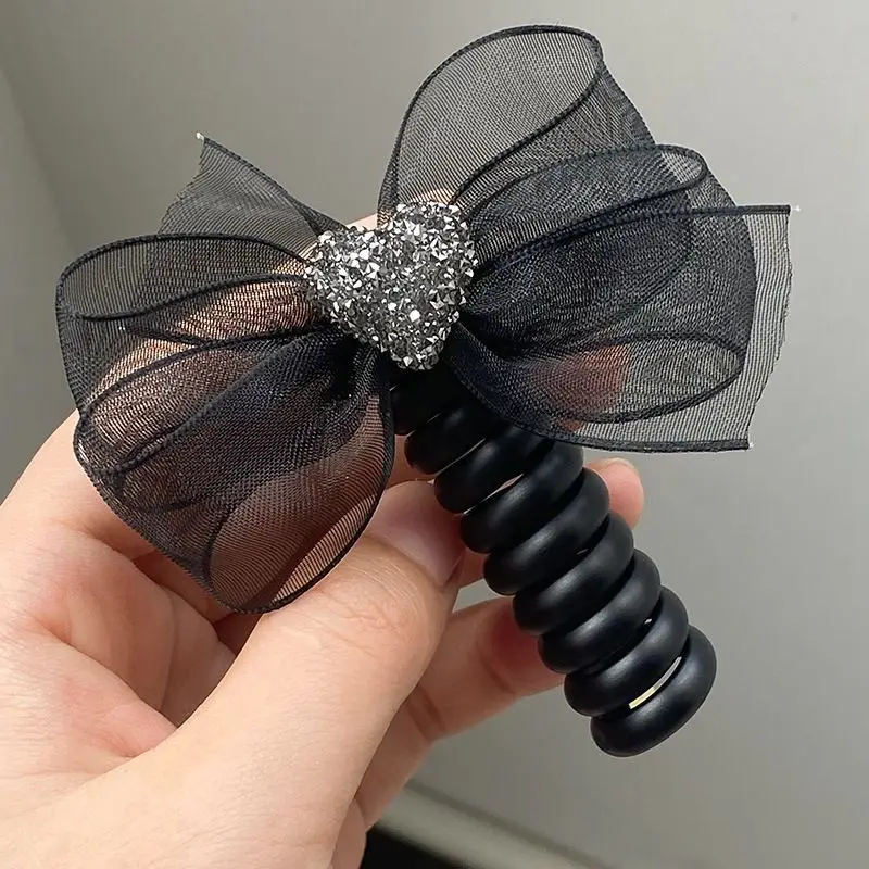Elegant Brown Bow Hair Rope for High Ponytail - Image 7