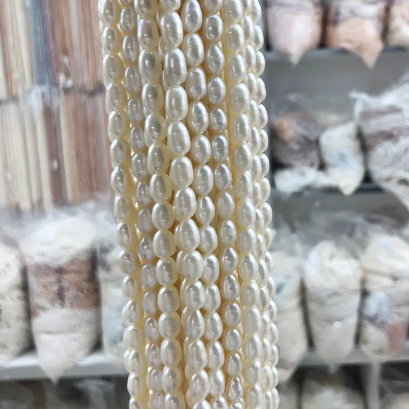 White Natural Pearl Beads 6-7mm Handmade String - Image 4