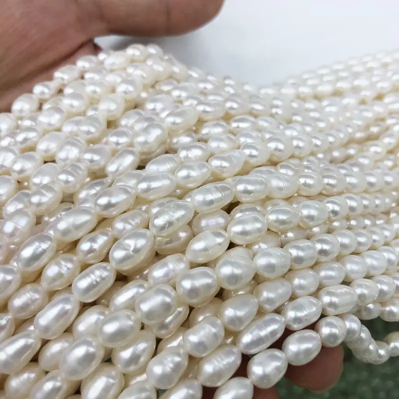 White Natural Pearl Beads 6-7mm Handmade String - Image 5