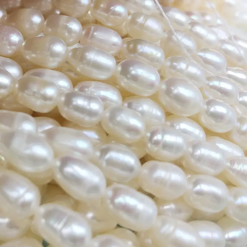 White Natural Pearl Beads 6-7mm Handmade String — feature 11