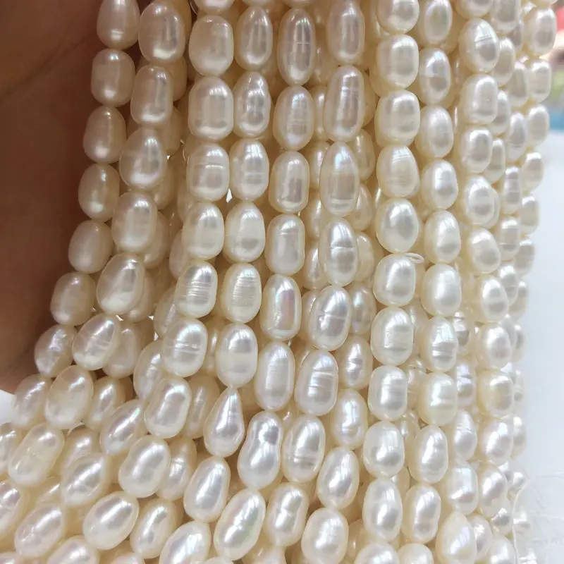 White Natural Pearl Beads 6-7mm Handmade String — feature 12