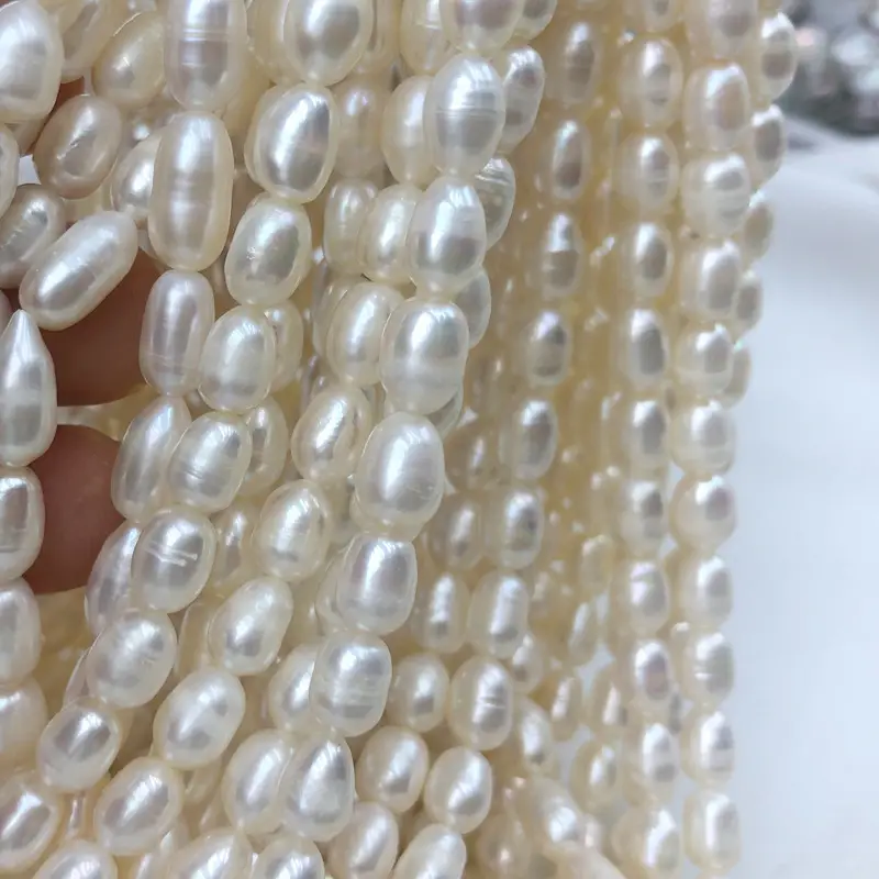White Natural Pearl Beads 6-7mm Handmade String — feature 14