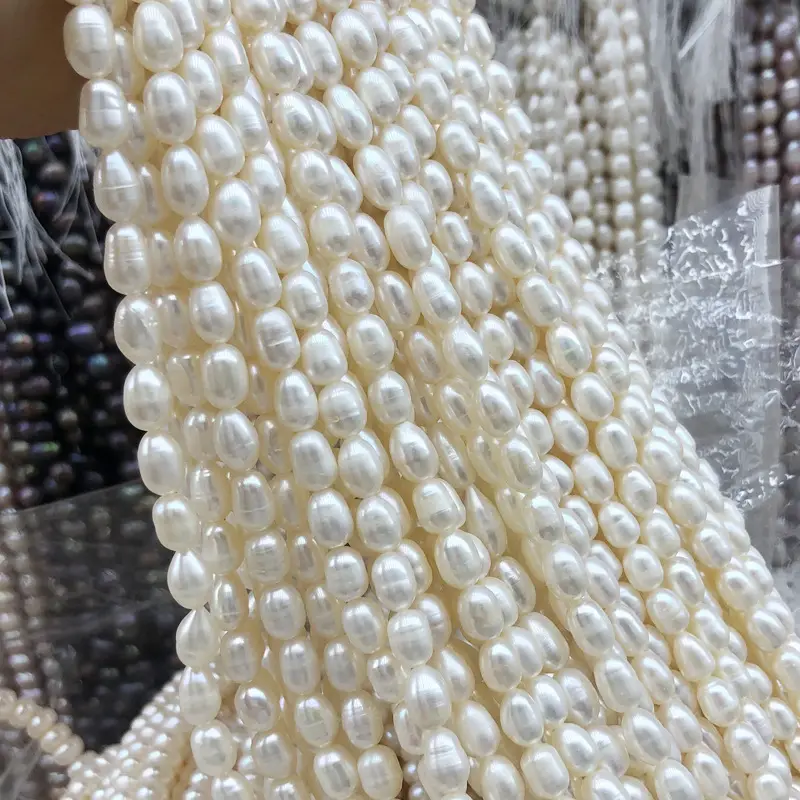 White Natural Pearl Beads 6-7mm Handmade String — feature 18