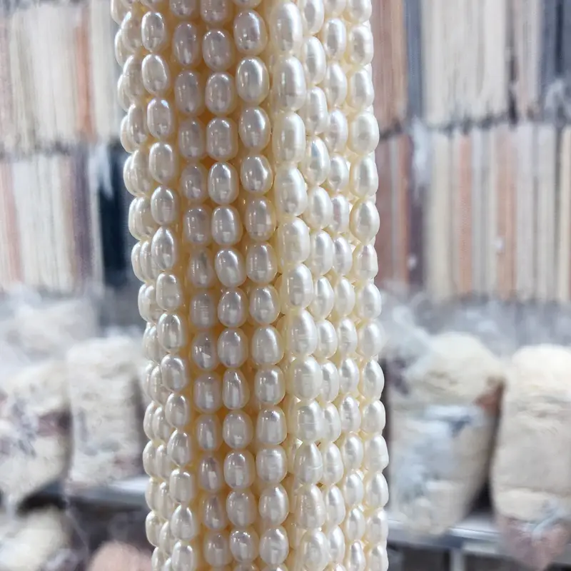 White Natural Pearl Beads 6-7mm Handmade String — feature 5