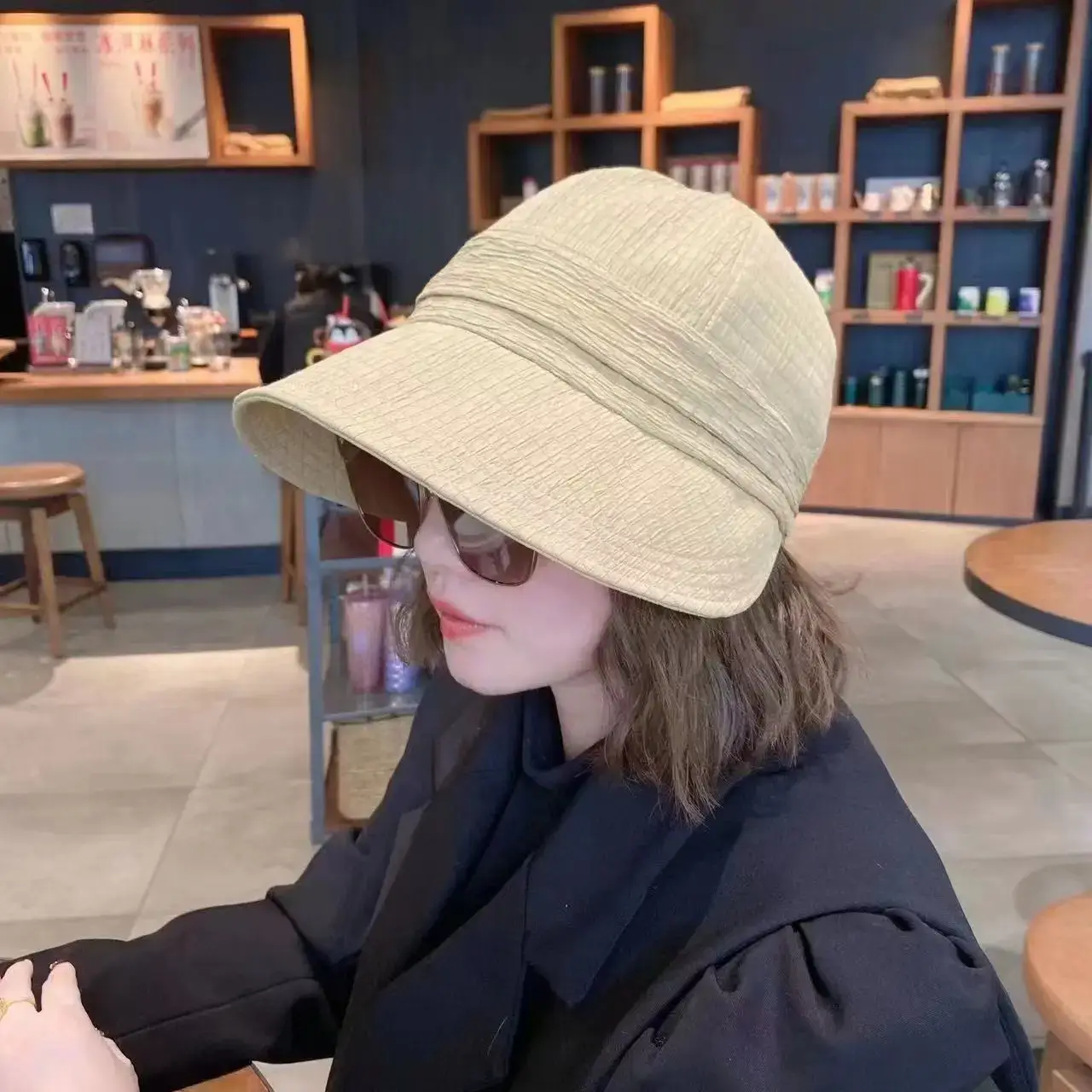Women Sun Protection Peaked Hat Big Brim