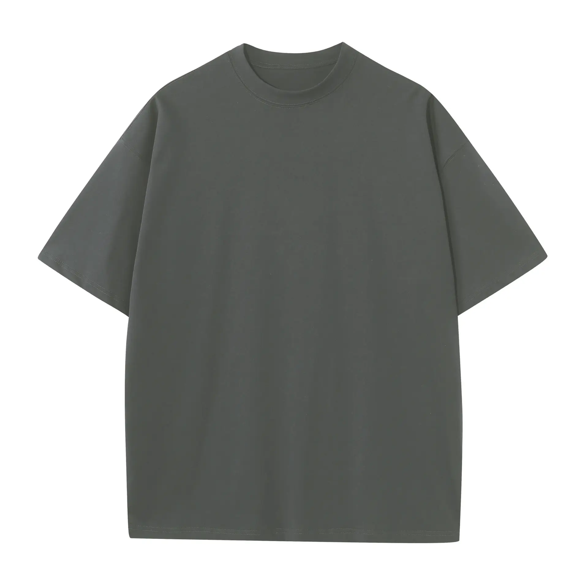 Men's 230g Cotton T-Shirt Green Loose Fit - Image 4