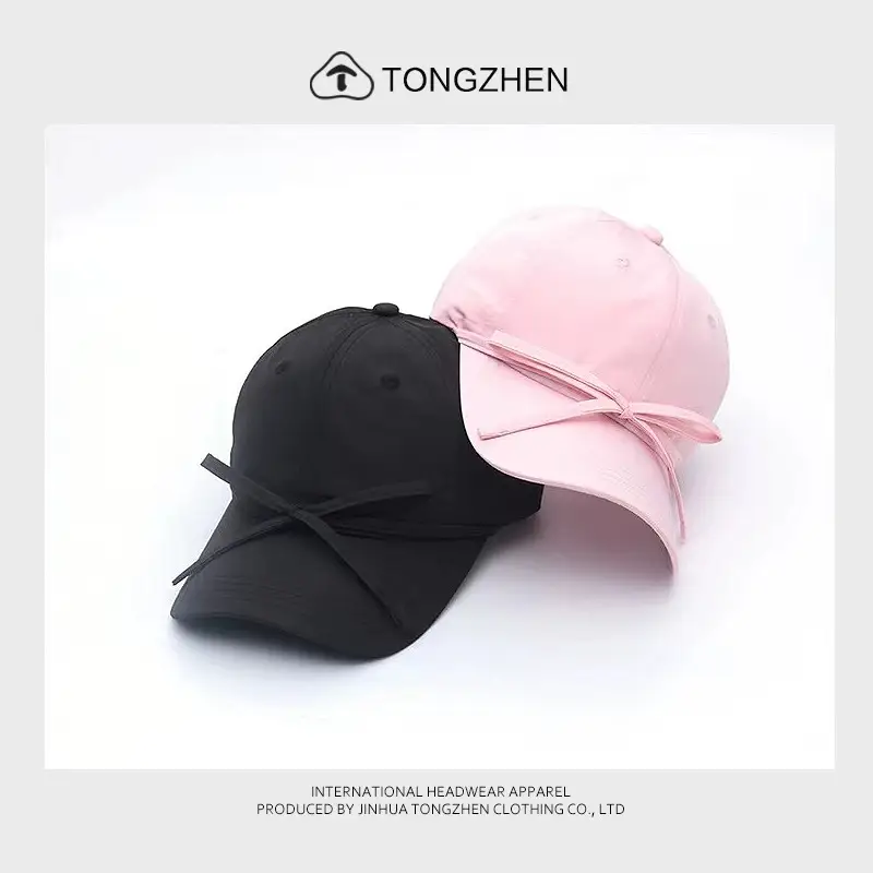 Pink Bow Cap for Women Summer Sun Protection - Image 8