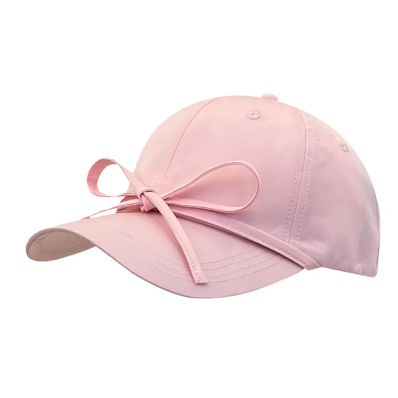 Pink Bow Cap for Women Summer Sun Protection - Image 9