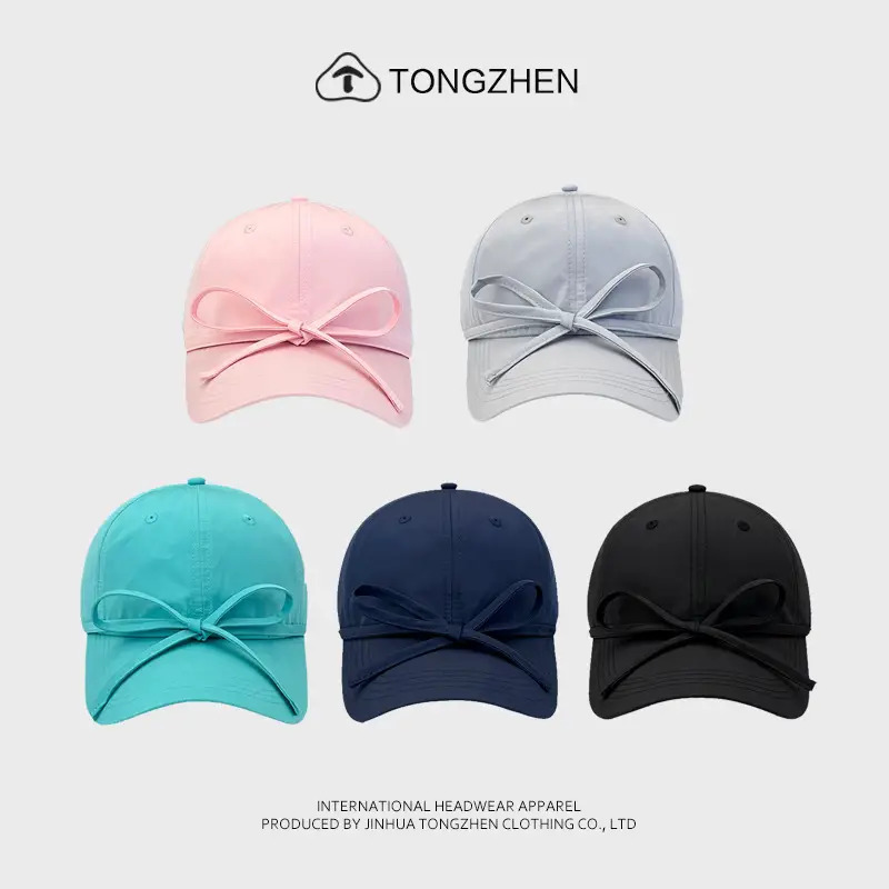 Pink Bow Cap for Women Summer Sun Protection — feature 2