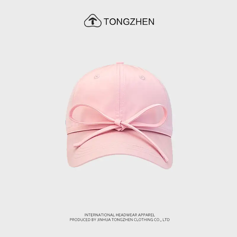 Pink Bow Cap for Women Summer Sun Protection — feature 4