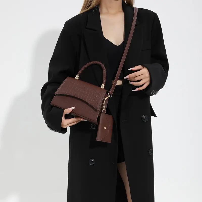 Green Texeled Crossbody Bag for Women 2024 Spring - Image 9