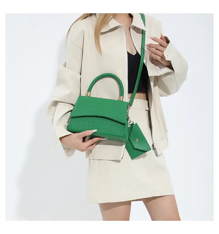 Green Texeled Crossbody Bag for Women 2024 Spring — feature 27