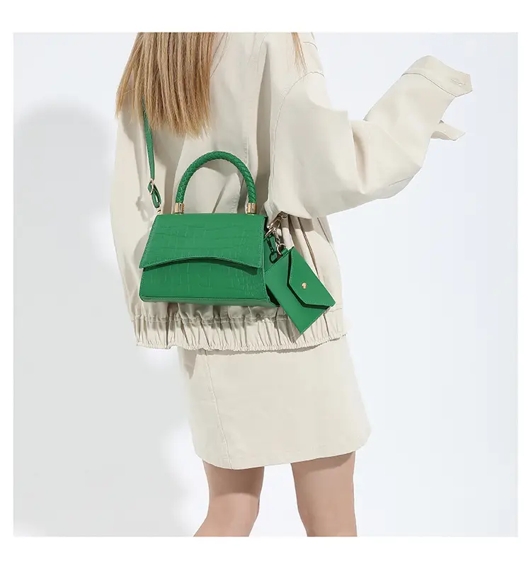 Green Texeled Crossbody Bag for Women 2024 Spring — feature 28