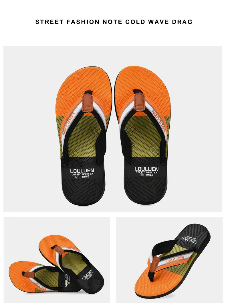 2025 Men's Distinctive Non-Slip Beach Slippers Brown Green โ feature 27