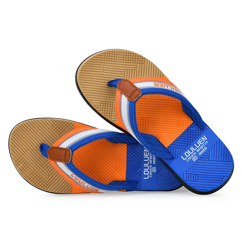 2025 Men's Distinctive Non-Slip Beach Slippers Brown Green - Image 4
