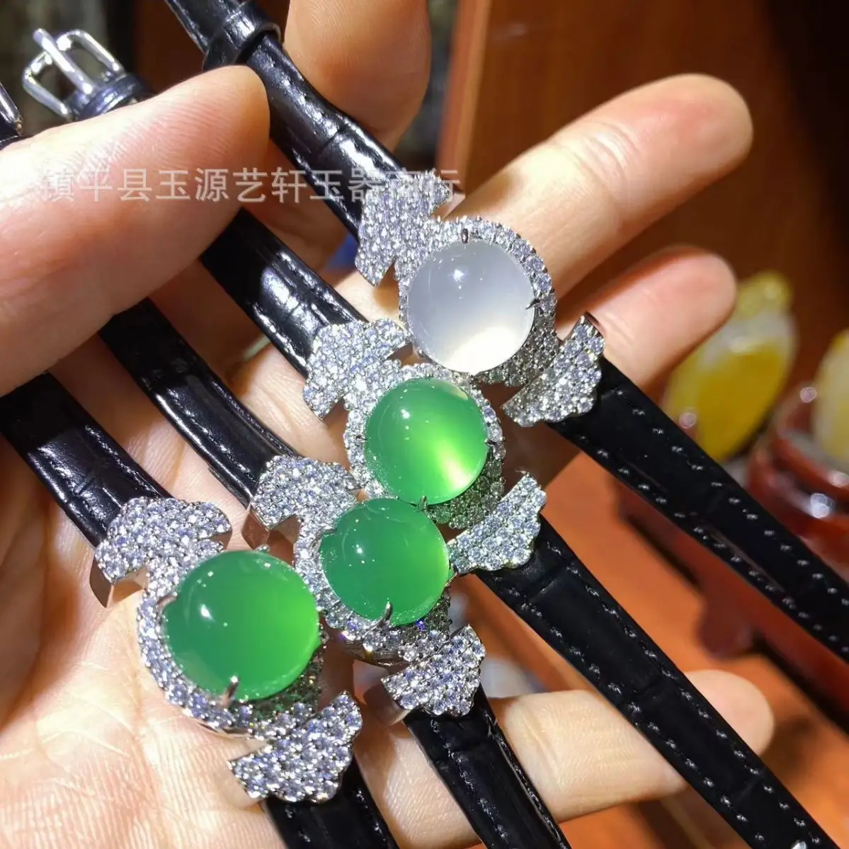Chinese Style Women's Wristband with Yang Green Agate & Silver Plated - Image 9