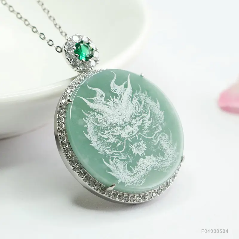 Guan Yu Jade Dragon Pendant Blue Water Dragon Brand - Image 4
