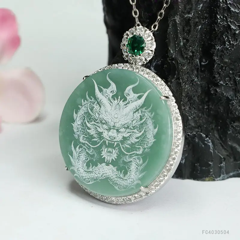 Guan Yu Jade Dragon Pendant Blue Water Dragon Brand - Image 5