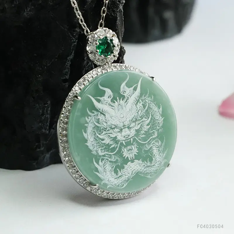 Guan Yu Jade Dragon Pendant Blue Water Dragon Brand — feature 7