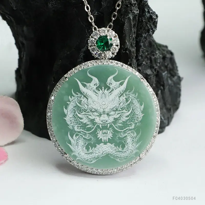 Guan Yu Jade Dragon Pendant Blue Water Dragon Brand — feature 8
