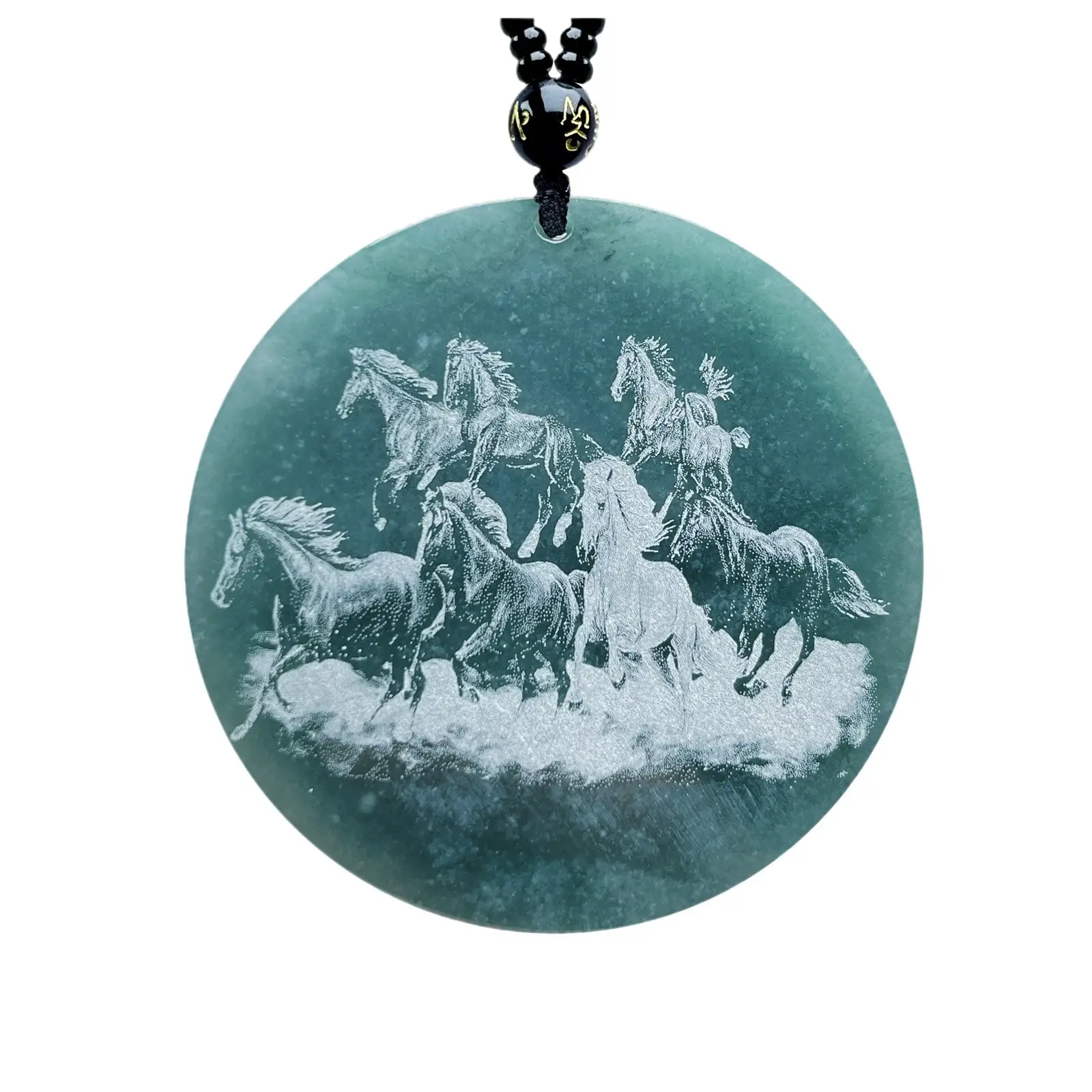 Ice Bottom Blue Water Eight Horses Necklace - Image 5