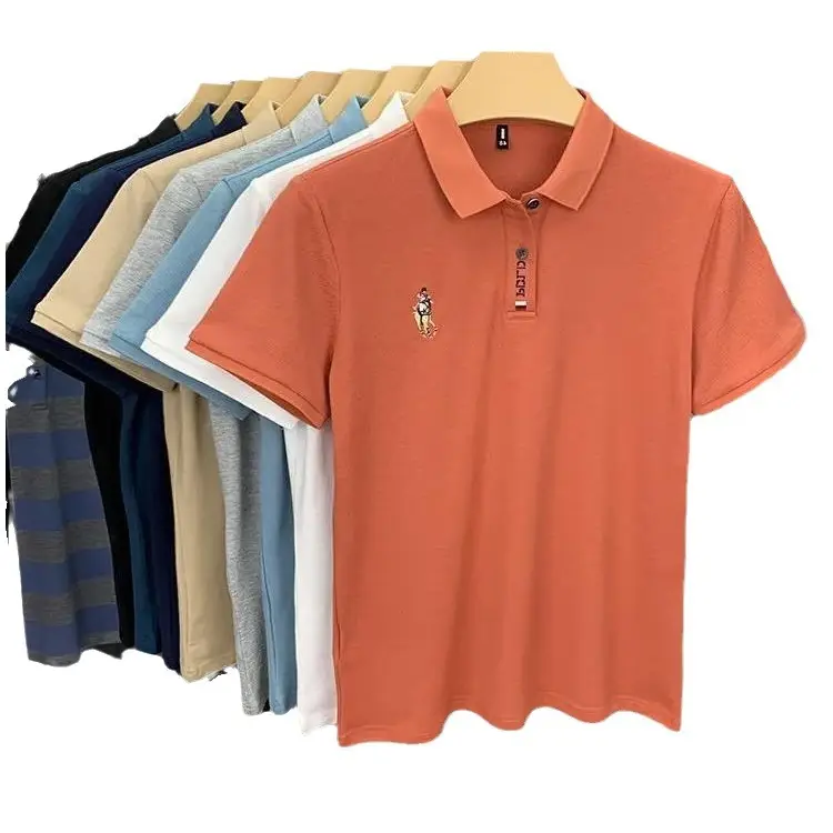 Men's White Embroidered Polo Shirt with Horse Design - Image 7