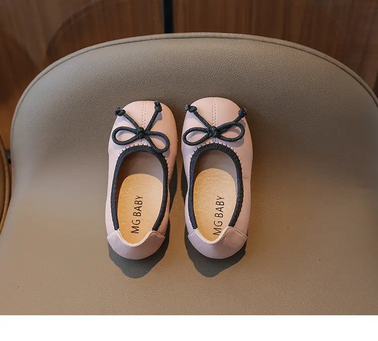 Flats Flats 2025 Spring & Fall New Soft-Soled Bow Girls Princess Shoes Korean Style Slip-On Kidsren's Leather Shoes — feature 10