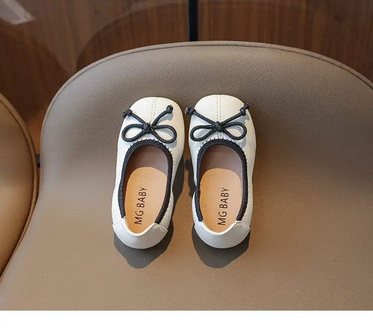 Flats Flats 2025 Spring & Fall New Soft-Soled Bow Girls Princess Shoes Korean Style Slip-On Kidsren's Leather Shoes — feature 13