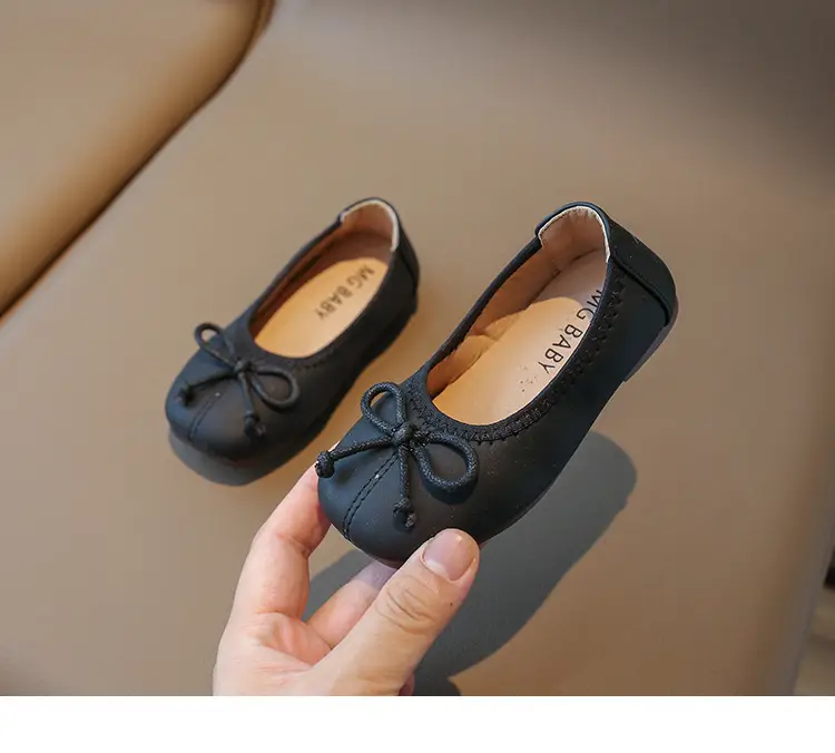 Flats Flats 2025 Spring & Fall New Soft-Soled Bow Girls Princess Shoes Korean Style Slip-On Kidsren's Leather Shoes — feature 14