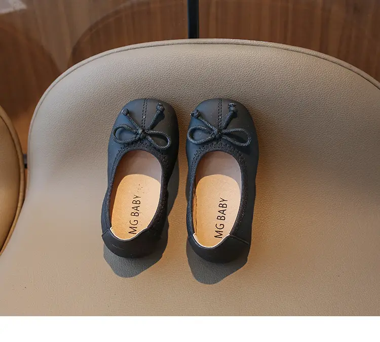 Flats Flats 2025 Spring & Fall New Soft-Soled Bow Girls Princess Shoes Korean Style Slip-On Kidsren's Leather Shoes — feature 16