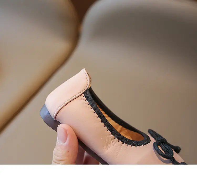 Flats Flats 2025 Spring & Fall New Soft-Soled Bow Girls Princess Shoes Korean Style Slip-On Kidsren's Leather Shoes — feature 18