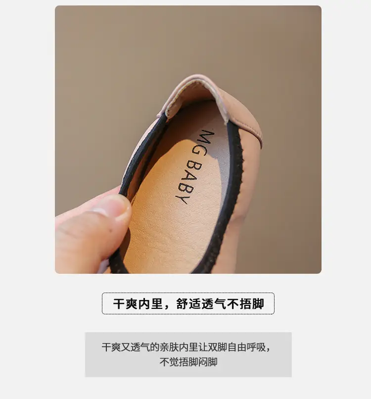 Flats Flats 2025 Spring & Fall New Soft-Soled Bow Girls Princess Shoes Korean Style Slip-On Kidsren's Leather Shoes — feature 4