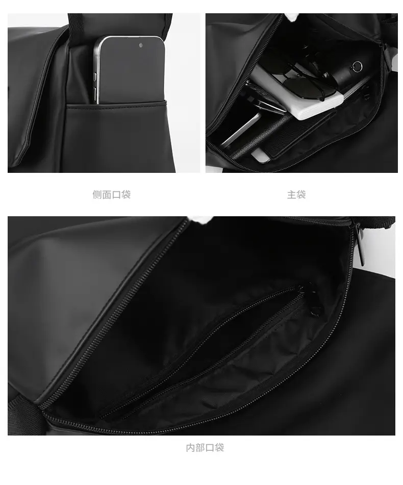 Black Japanese & Korean Style Shoulder Bag for Men Women — feature 11