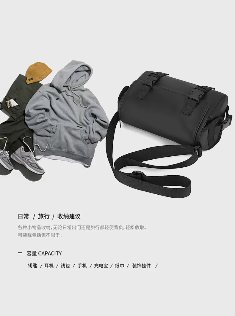 Black Japanese & Korean Style Shoulder Bag for Men Women — feature 15