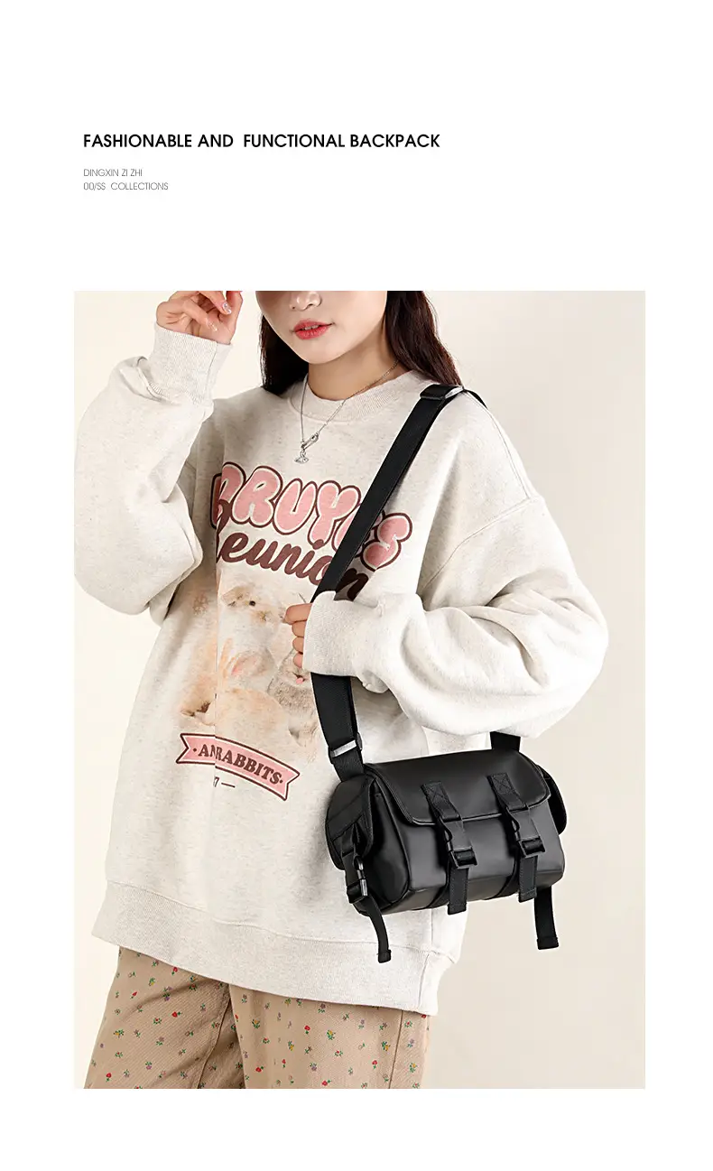 Black Japanese & Korean Style Shoulder Bag for Men Women — feature 19